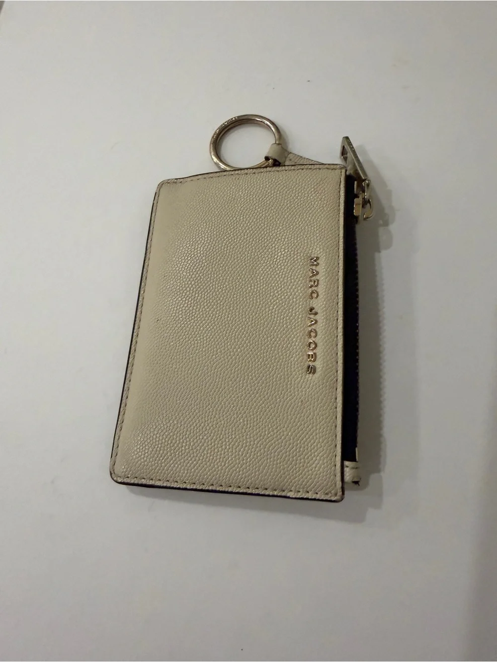 Marc Jacobs Cream Card Holder Key Ring Wallet